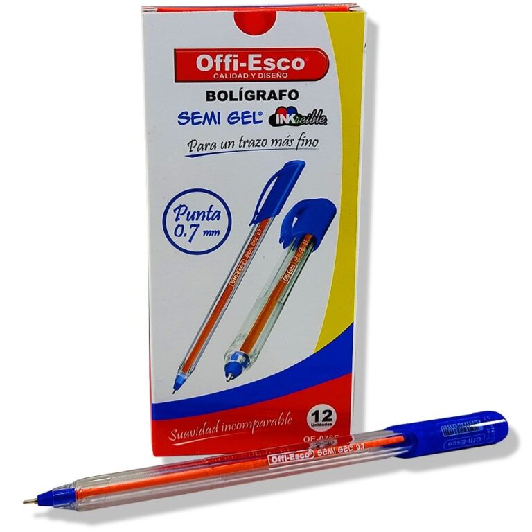 Bolígrafo Semi Gel 0 7 Offi Esco OE 076F Azul