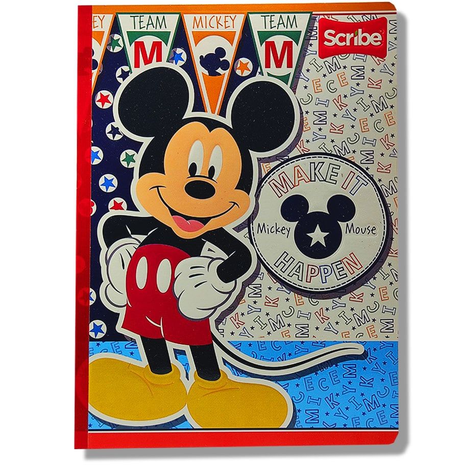 Cuaderno Cosido Scribe Cuadriculado 100 Hojas Mickey Mouse -  