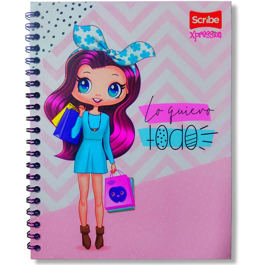 Cuaderno Argollado Scribe Xpression 80 Hojas Tamaño 105 - Dama Motivo 4 Ref. EPG-80 Cod. 7707668551600-min
