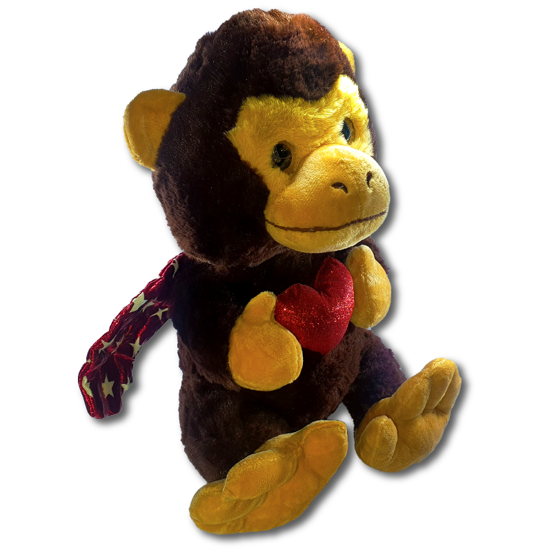 Peluche de Mono con Corazón 30cm_2